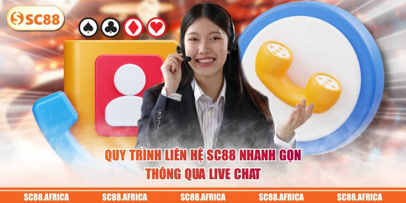Quy trình liên hệ SC88 nhanh gọn thông qua Live Chat